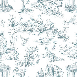 Blauw en wit Frans toilet Kussen