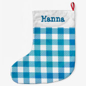 Blauw en wit Gecontroleerd Buffalo-spel Grote Kerstsok (Achterkant)