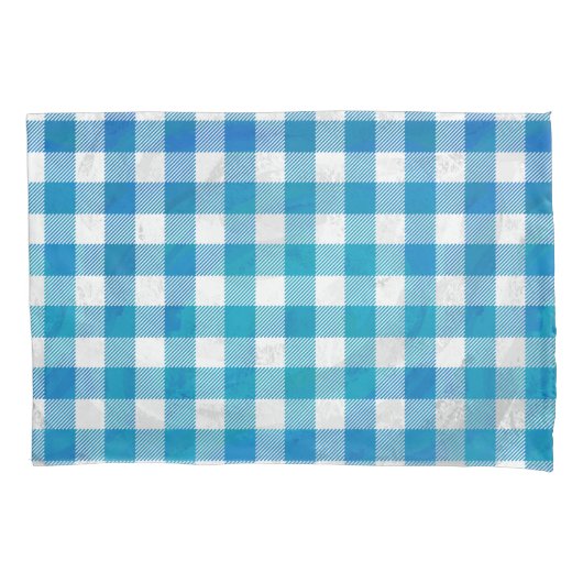 Blauw en wit Gecontroleerd Buffalo-spel Kussensloop (Voorkant)