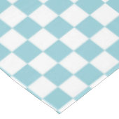 Blauw en wit Gecontroleerd vierkant Tafelkleed (Gekanteld)