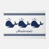 Blauw en wit gepersonaliseerd deurmat (Voorkant)