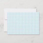 Blauw en Wit Gepersonaliseerd Gingham Patroon Bedankkaart (Achterkant)