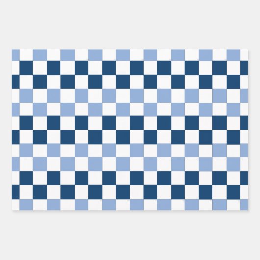 Blauw en wit geruit papier vellen (Voorkant)