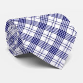 Blauw en wit geruit stropdas (Opgerold)