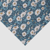 Blauw en wit geschilderde bloem tissuepapier (Detail)