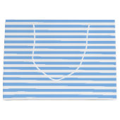 Blauw en wit gestreept Baby shower Groot Cadeauzakje (Voorkant)