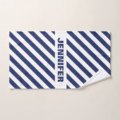 Blauw en wit gestreept bad handdoek (Handdoek)