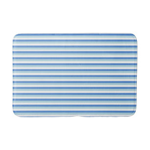 Blauw en wit gestreept badmat