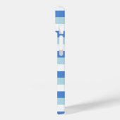 Blauw en wit gestreept Case-Mate iPhone case (Achterkant / Links)