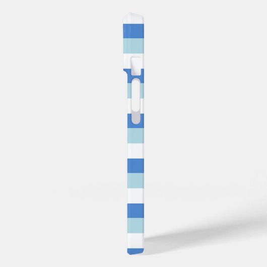 Blauw en wit gestreept Case-Mate iPhone case (Achterkant / Links)
