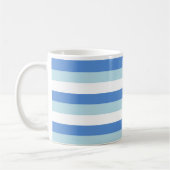 Blauw en wit gestreept koffiemok (Links)