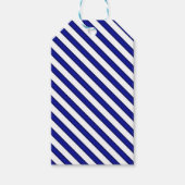 Blauw en wit gestreept Label Cadeaulabel (Voorkant)