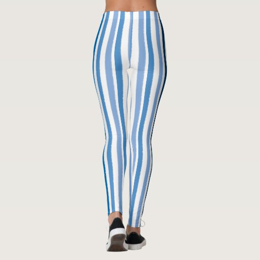 Blauw en wit gestreept leggings (Achterkant)