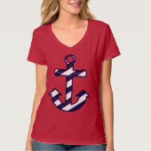 Blauw en wit gestreept, niet-homogeen T-shirt (Voorkant)