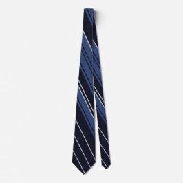 Blauw en Wit Gestreept Patroon Stropdas