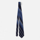 Blauw en Wit Gestreept Patroon Stropdas (Achterkant)