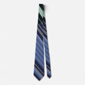 Blauw en Wit Gestreept Patroon Stropdas (Voorkant)