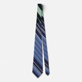 Blauw en Wit Gestreept Patroon Stropdas