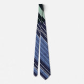Blauw en Wit Gestreept Patroon Stropdas (Achterkant)