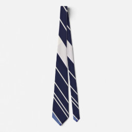 Blauw en Wit Gestreept Patroon Stropdas
