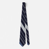 Blauw en Wit Gestreept Patroon Stropdas (Voorkant)