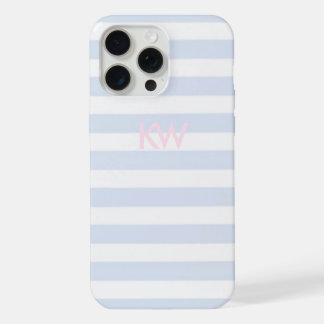 Blauw en wit gestreept telefoonhoesje  iPhone 15 pro max hoesje