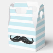 Blauw en Wit Gestreepte Mustache Snoep Treat Box Bedankdoosjes (Geopend)