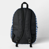 Blauw en wit Gingham Check Plaid Monogram Bedrukte Rugzak (Achterkant)