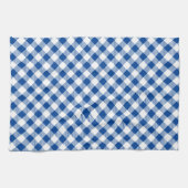 Blauw en wit gingham - Kies achtergrondkleur Theedoek (Horizontaal)