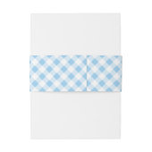 Blauw en wit Gingham Played Naam en Datum Uitnodigingen Wikkel (Achterkant Voorbeeld)