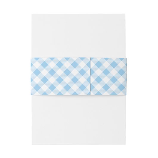 Blauw en wit Gingham Played Naam en Datum Uitnodigingen Wikkel (Achterkant Voorbeeld)