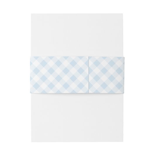 Blauw en wit Gingham Played Naam en Datum Uitnodigingen Wikkel (Achterkant Voorbeeld)