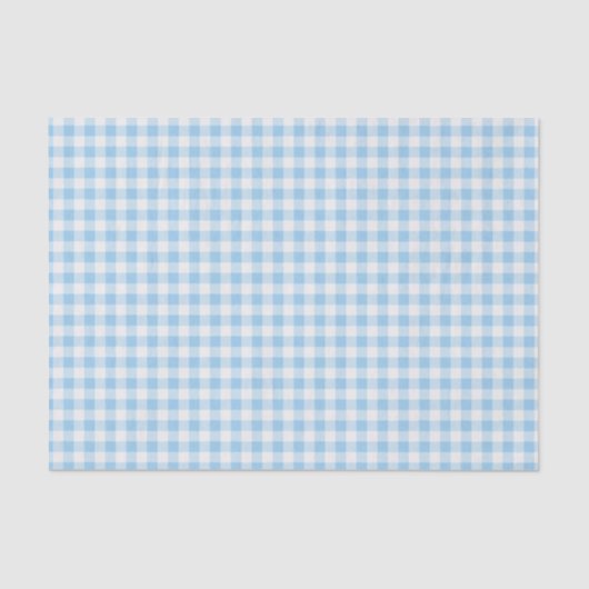 Blauw en wit Gingham pleid Tissuepapier (Voorkant)