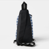 Blauw en wit Gingham Sling Bag (Achterkant)