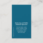 Blauw en wit glas, modern visitekaartje (Achterkant)