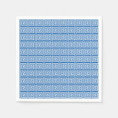 Blauw en Wit Grieks sleutel ontwerp papier servet (Voorkant)
