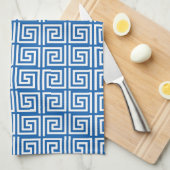 Blauw en wit Grieks Zeer belangrijk ontwerp Keuken Theedoek (Quarter Fold)