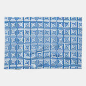 Blauw en wit Grieks Zeer belangrijk ontwerp Keuken Theedoek (Horizontaal)