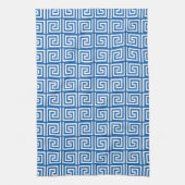 Blauw en wit Grieks Zeer belangrijk ontwerp Keuken Theedoek (Verticaal)