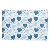 Blauw en wit hart kussensloop (Achterkant-Links)