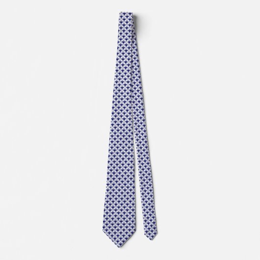 Blauw en wit hart stropdas (Voorkant)