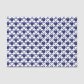 Blauw en wit hart tissuepapier (Voorkant)