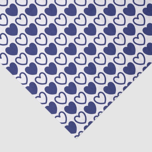 Blauw en wit hart tissuepapier (Detail)