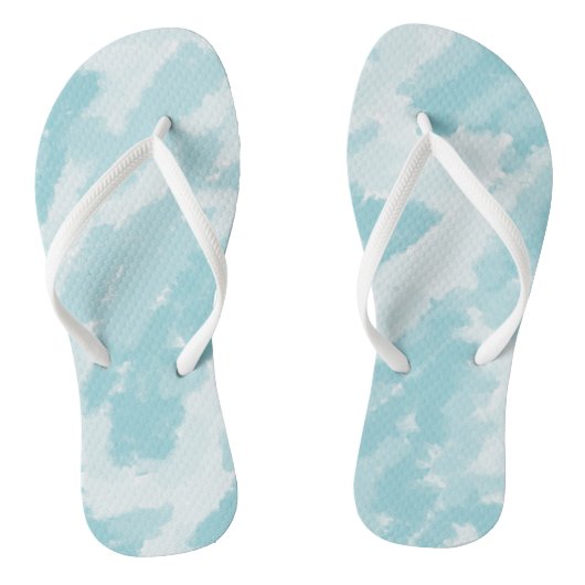 Blauw en wit hemelpatroon teenslippers (Voetbed)