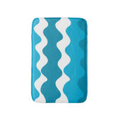 Blauw en wit horizontaal golvenpatroon badmat (Voorkant Verticaal)