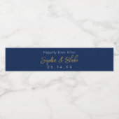 Blauw en wit huwelijk waterfles etiket (Enkel label)