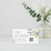 Blauw en Wit Hydrangeas QR Code Registry Informatiekaartje (Staand voorkant)