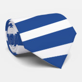 Blauw en wit I Rugby Streep Stropdas (Opgerold)