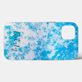 Blauw en wit ijsoppervlak gepersonaliseerd Case-Mate iPhone case (Achterkant (horizontaal))