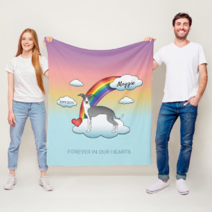 Blauw En Wit Italiaans Greyhound Regenboog Herdenk Fleece Deken